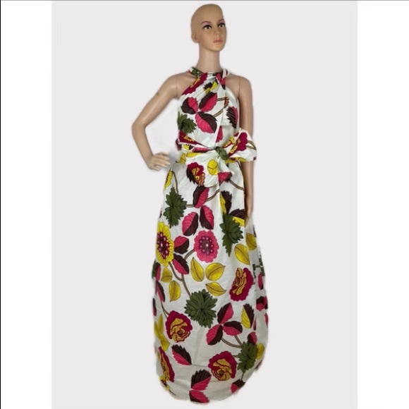 Handmade African print Ankara Handmade Infinity Floral Maxi Dress - Picture 5 of 12